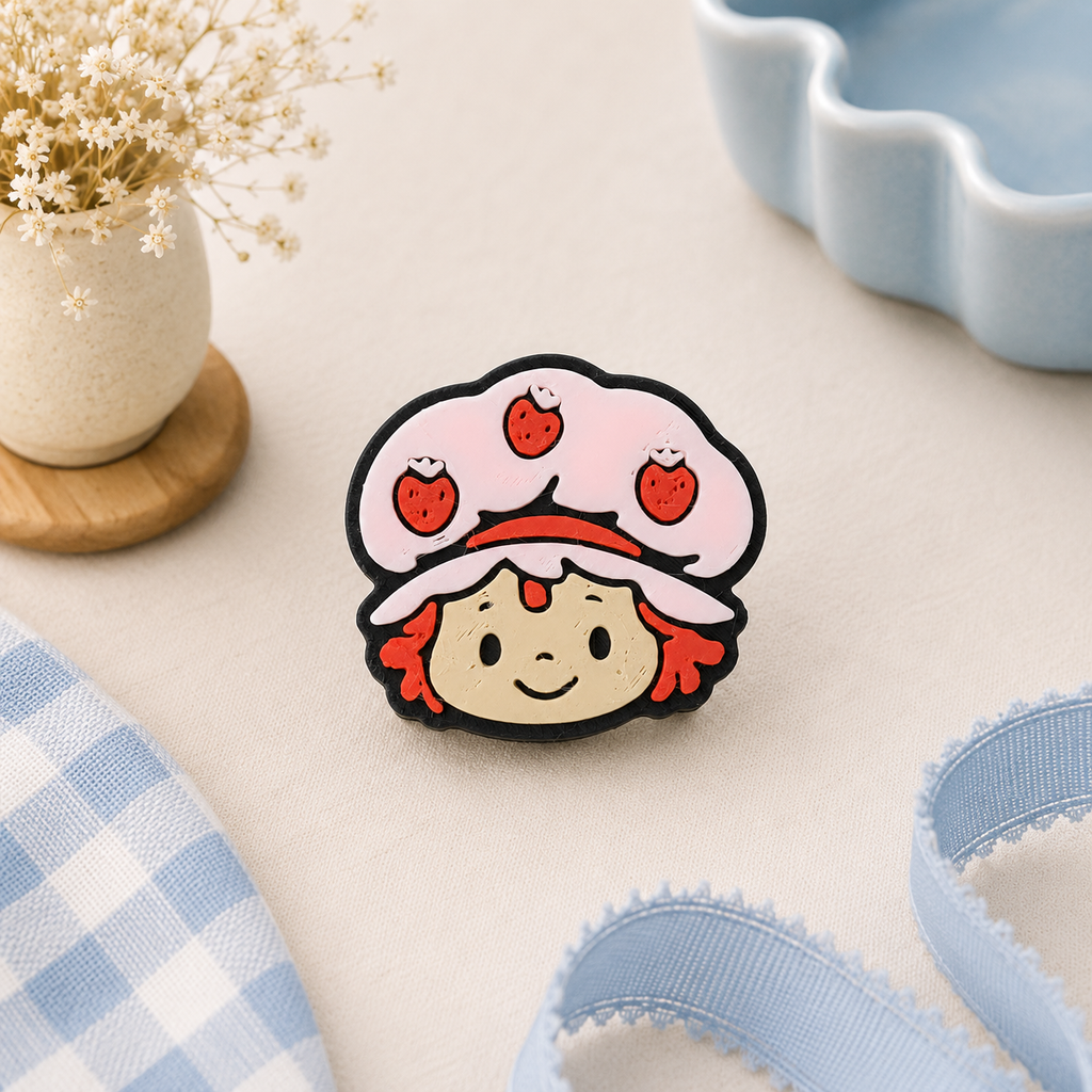 Strawberry Girl Straw Topper | 3D Printed Cup Accessory 🍓