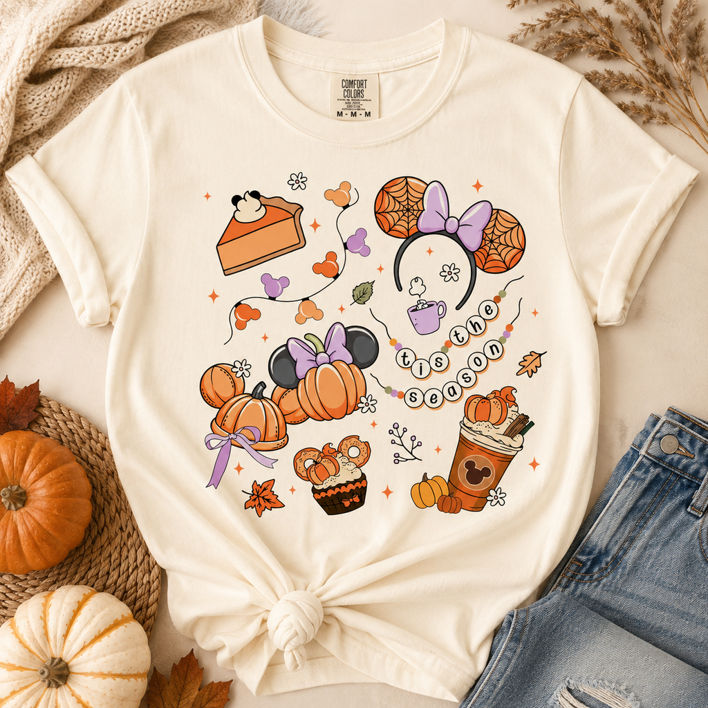 ’Tis the Season Fall Tee | Cozy Pumpkin & Bow Graphic Shirt