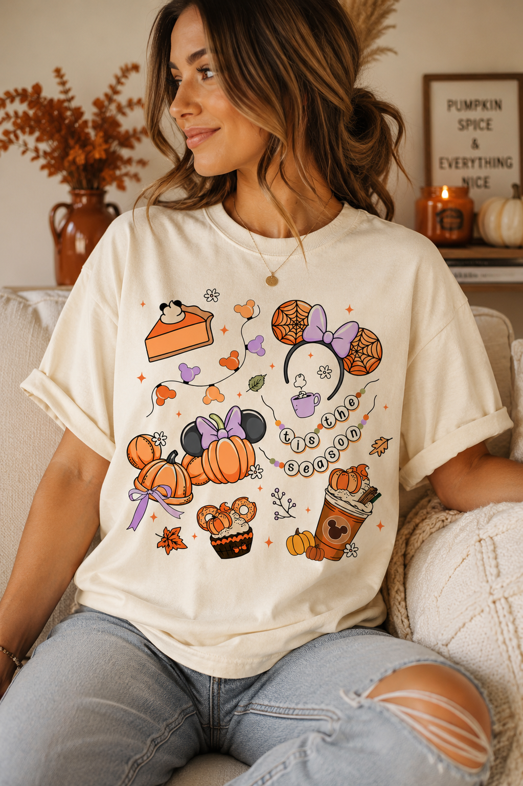 ’Tis the Season Fall Tee | Cozy Pumpkin & Bow Graphic Shirt