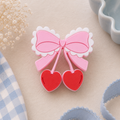Coquette Cherry Bow Straw Topper | 3D Printed Cup Accessory 🎀🍒