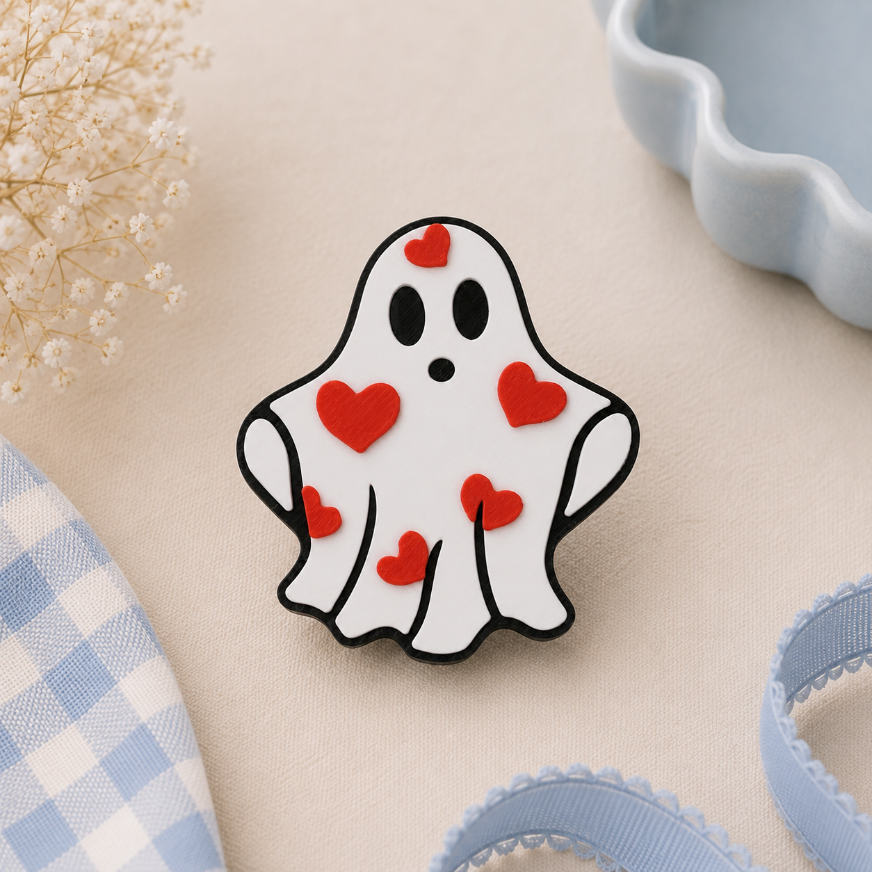 Sweetheart Ghost Straw Topper 👻❤️
