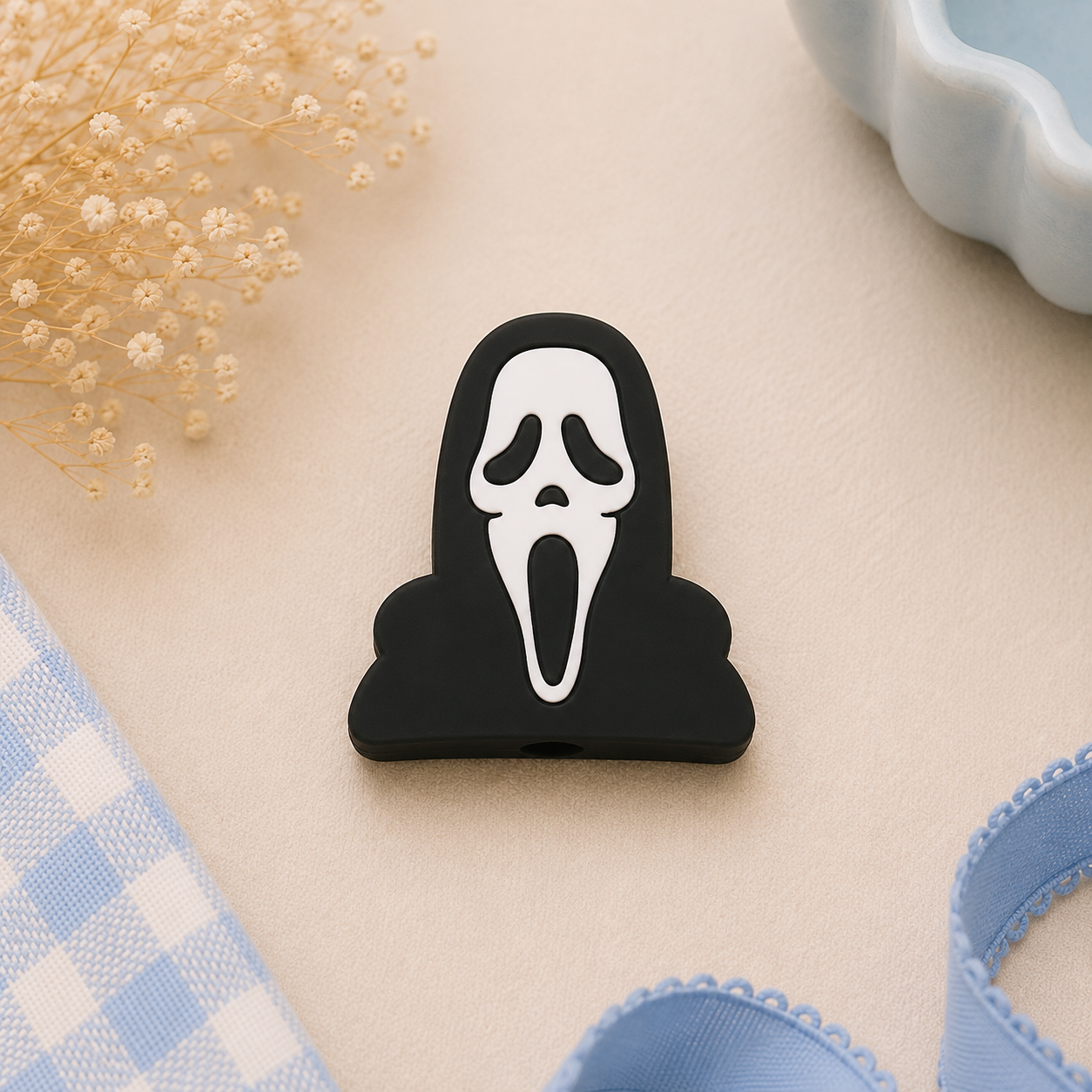 Ghost Face Straw Topper | 3D Printed Spooky Cup Accessory 👻🖤