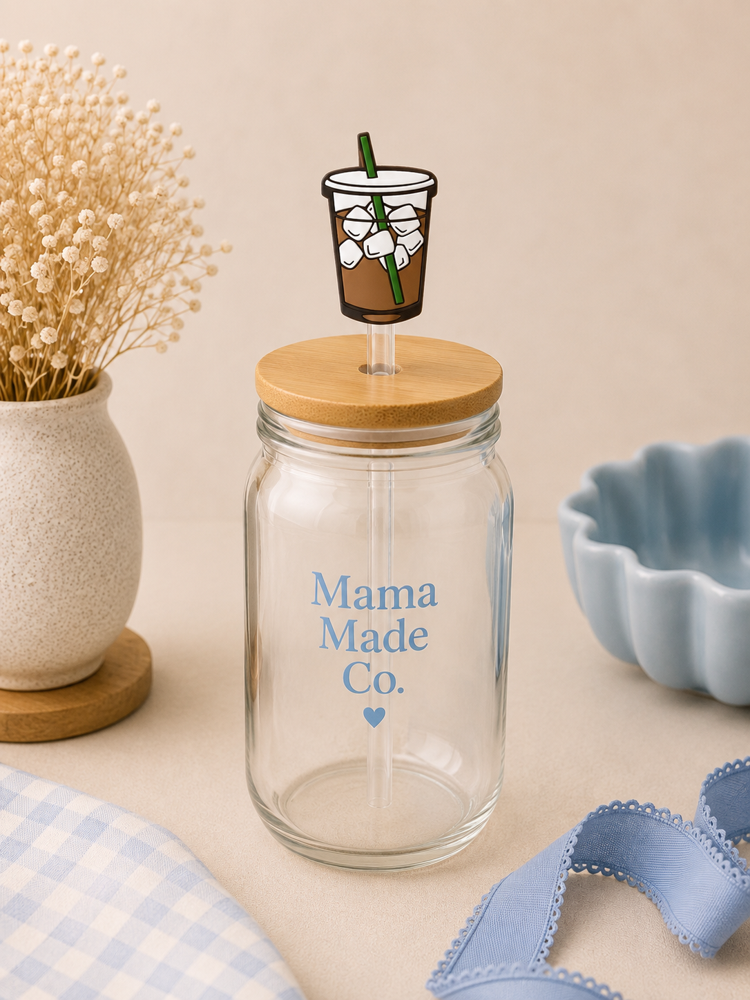 Iced Coffee Straw Topper | 3D Printed Coffee Cup Accessory 🤎🧊