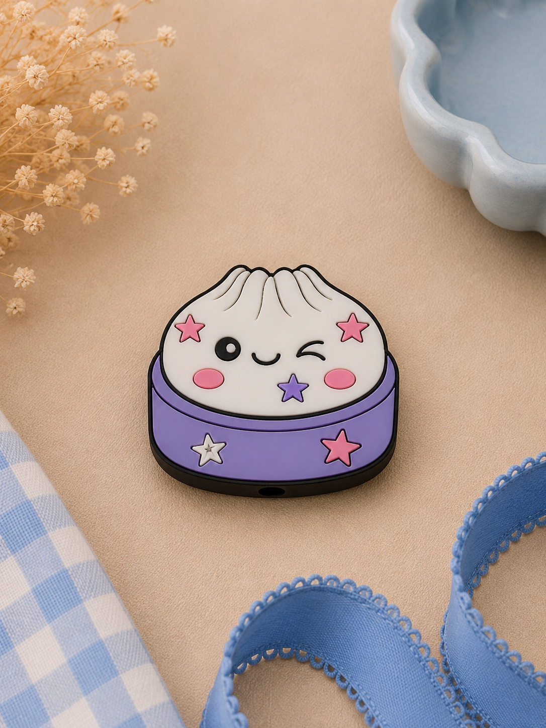 Cute Dumpling Straw Topper | 3D Printed Kawaii Cup Accessory 🥟💜⭐